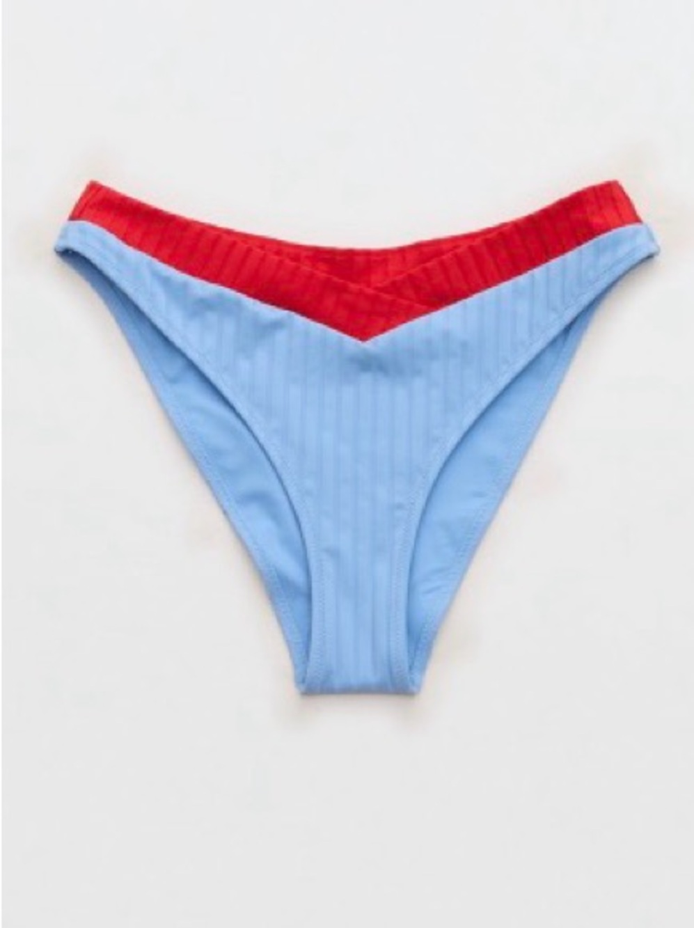 Aerie Blue and Red Kids Bikini Bottom - Colorblock Swim Brief